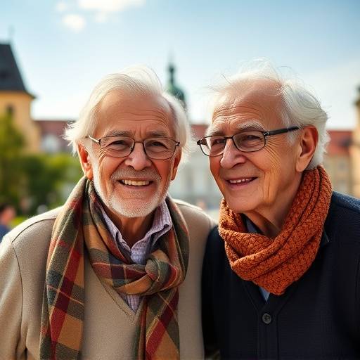 Senior couple in Prague enjoying retirement, highlighting the importance of pension planning.